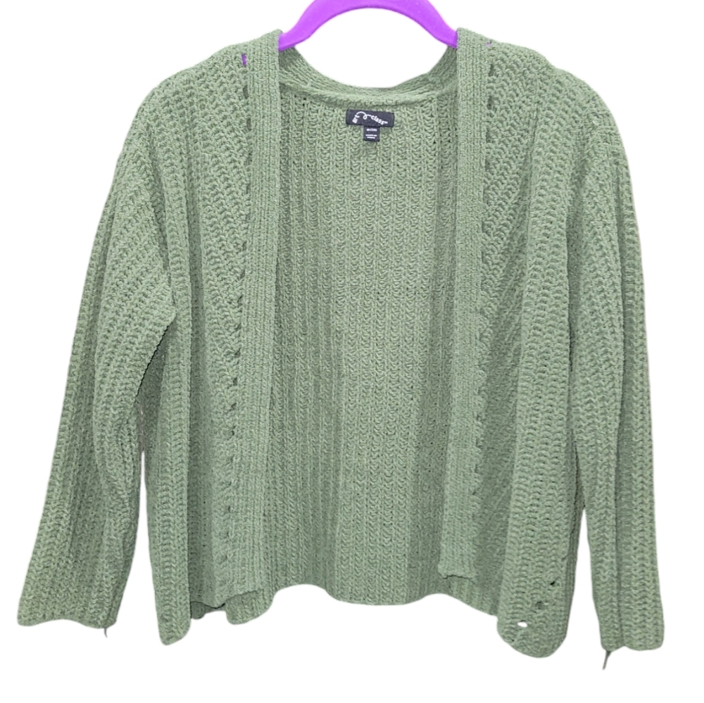 Art Class green open chunky knit cardigan Size M (7/8)